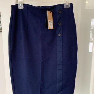 Sharp professional Nordstrom blue button pencil skirt - NWT